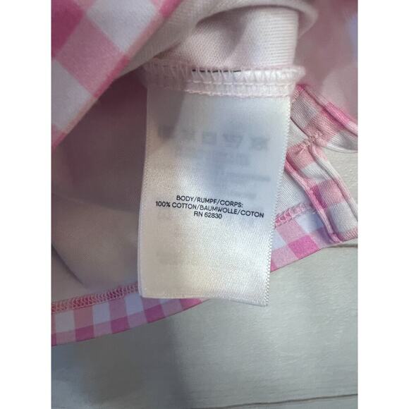 Draper James For Land's End Size LG Sleeveless Polo Pink White Check Print EUC - Picture 4 of 6